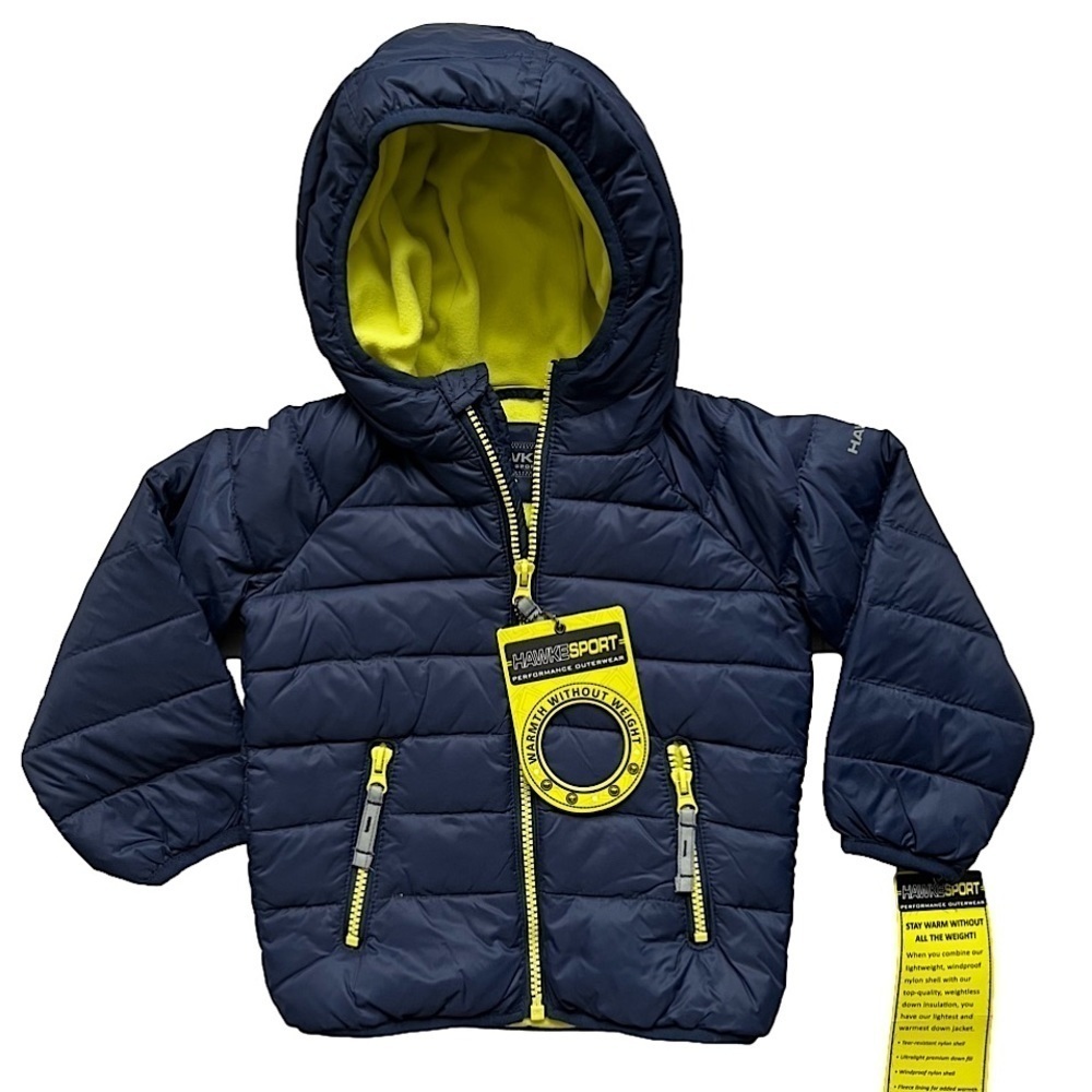 Hawke&Co Toddler Boys Windproof Down Jacket Lightweight Nylon Shell sz.12 mos